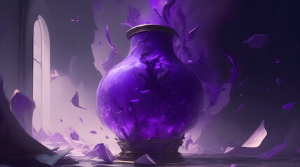 A seemingly harmless vase in a museum suddenly explodes, sending glass shards flying in all directions. The cause? A cursed artifact that had been hidden within the vase. The room is filled with an ot
