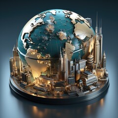 3d rendering of a globe isolated