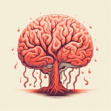 image illustration of a creative human brain