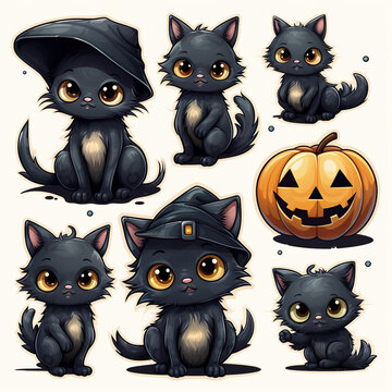 Cute spoopy  halloween ghost cat stickers