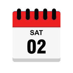 calender icon, 02 saturday icon with white background