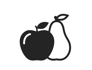 apple and pear icon. fruit, gardening and organic food symbol