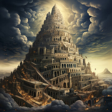 Illustration of the Babel Tower.