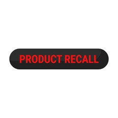 Product Recall In Black Red Rounded Rectangle Shape For Business Warranty
