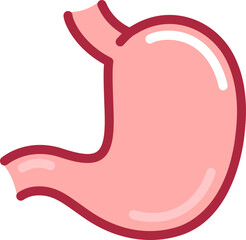Human stomach cartoon icon. Internal organ hand drawn doodle illustration.