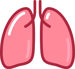 Human lungs cartoon icon. Internal organ hand drawn doodle illustration.