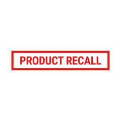 Product Recall In Red Line Rectangle Shape For Business Warranty
