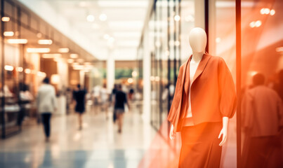 Naklejka premium Fashion Shopfront in a Blurred Mall
