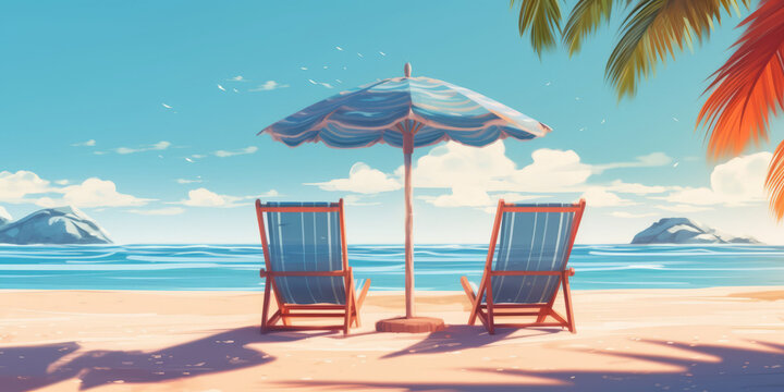 Vacation holidays background wallpaper,Tropical Holiday Banner. © JKLoma