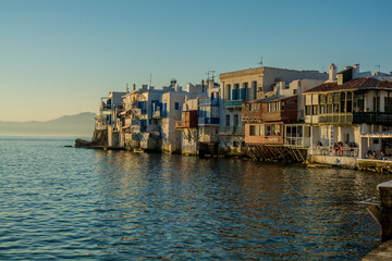views of the village of Mykonos