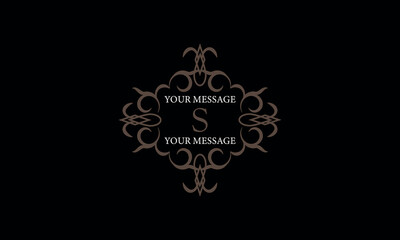 The letter S is made in the style of a modern vector line. Luxury elegant logo. Design examples for cafes, hotels, jewelry, fashion, restaurant