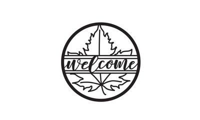 Welcome Door Hanger laser Cut Vector
