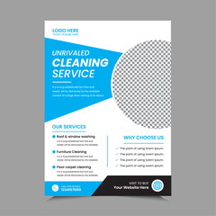 Cleaning Service A4 Flyer Template Design. House cleaning service poster flyer template, Poster brochure design, Flyer, leaflet design. Vector Illustrator EPS 10 version Editable and Print ready.