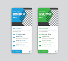 Creative digital marketing agency business rack card or dl flyer template design.