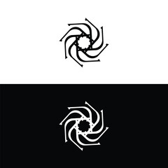 Black and white circle vector logo template design