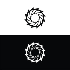 Black and white circle vector logo template design