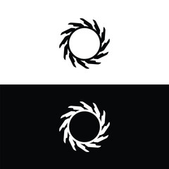 Black and white circle vector logo template design