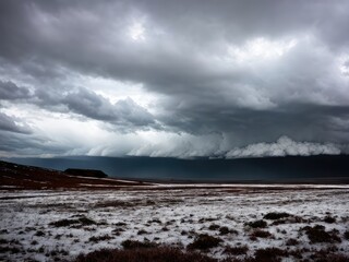 Bad weather. Dramatic landscape. Generative AI