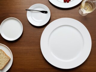 Stylish, designer plate on the table. Generative AI