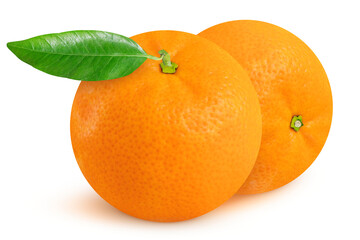 Tangerines on an isolated white background.