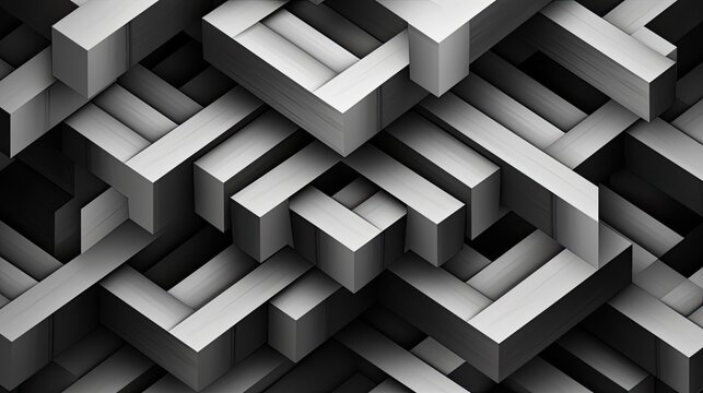Interlocking geometric shapes with an optical illusion wallpeper