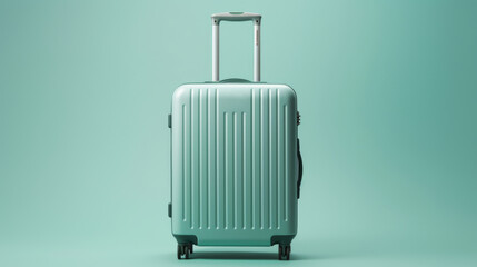 Luxyry roller suitcase on plain subtle background
