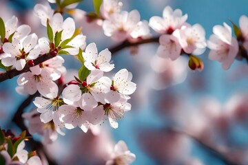 The beautiful flowers from cherry trees, which were a special gift for Mother's Day, were gently and kindly taken.. Creative resource, AI Generated