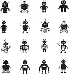 Robot Icon Set Clipart