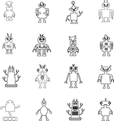 Robot Icon Set Clipart