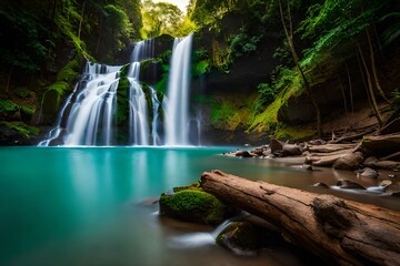 waterfall in the jungle generated AI