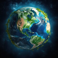 Fototapeta premium Planet Earth with its abundant water resources