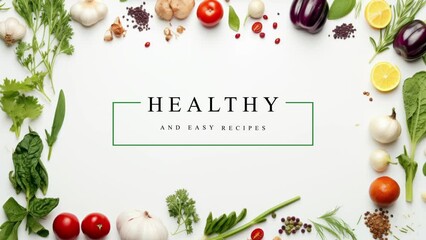 Healthy and Easy Recipes Animated Text Title: Embrace Vibrant Health with a Nutrient-Packed, Balanced Diet: Discover the Power of Nourishing Your Body with Fresh Vegetables, Fruits, Lean Proteins!