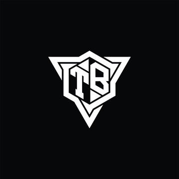 recommend clip art: TB Logo monogram hexagon shape with triangle outline sharp slice style design template