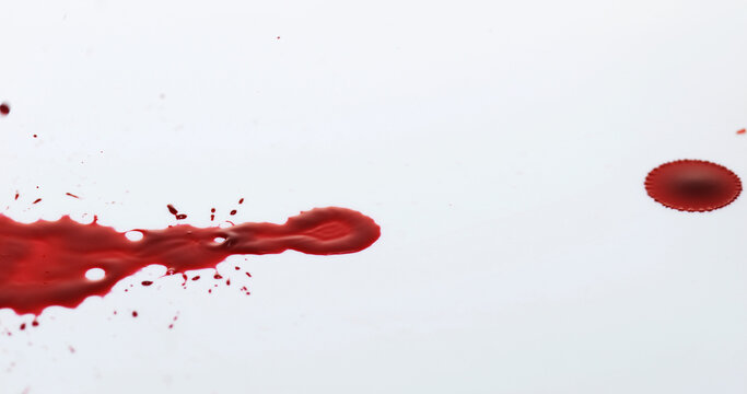 Blood Dripping against White Background