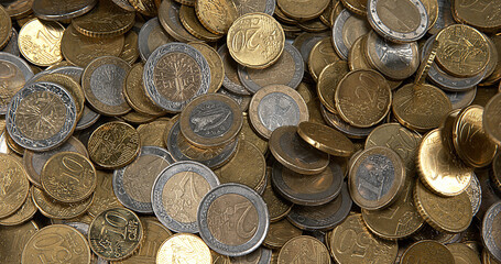Euro Coins Falling