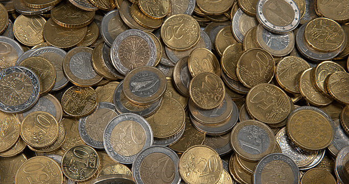 Euro Coins Falling
