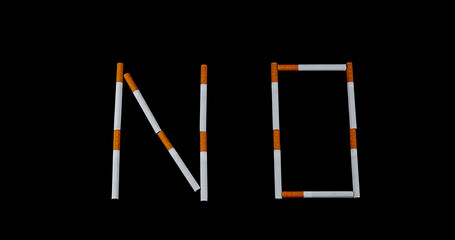 Stop smoking on Black Background