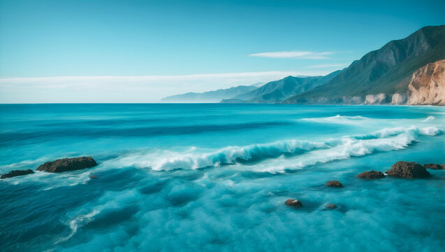 An empty tropical sea coastline