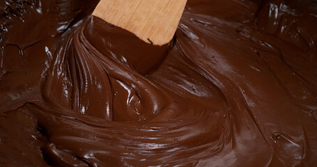 Wooden Spoon Turning Milk Chocolate