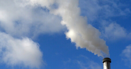 Steam of Water coming out of the Chimney of an Incinerator, Near Paris