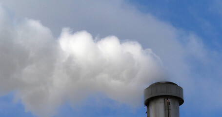 Steam of Water coming out of the Chimney of an Incinerator, Near Paris