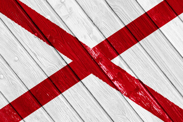 Flag of USA state Alabama on a textured background. Concept collage.