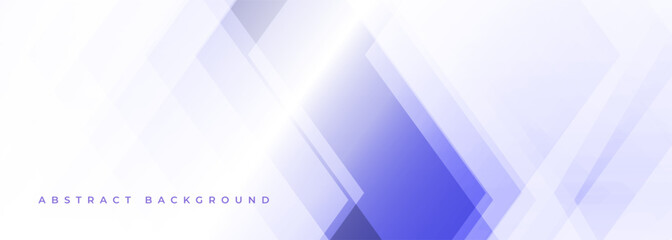 White and violet modern abstract wide banner with geometric shapes. Purple and white abstract background. Vector illustration