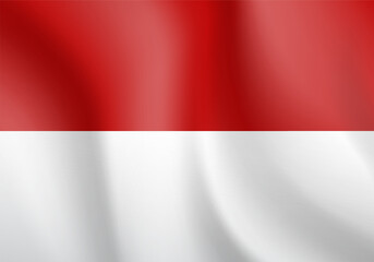 National flag of Monaco. Vector illustration.