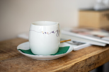cup of coffee on the table