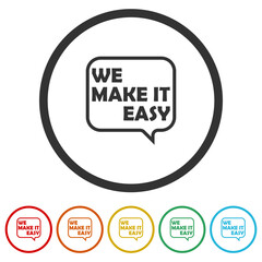 We make it easy. Set icons in color circle buttons