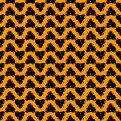 Hand drawn seamless pattern. Ethnic motif. Paint brush geometrical ornament. Abstract backdrop. Trendy wallpaper. Geometric background. Mosaic ornate. Digital paper. Textile print. Web design.