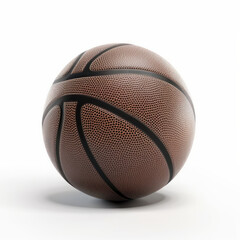 Isolated basketball with black lines on a white background, perfect for sport-related designs and graphics. AI Generative.