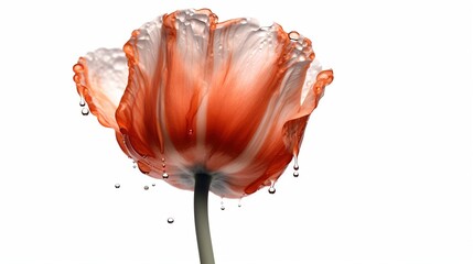 Single tulip flower head. Floral abstract background. Illustration for banner, poster, cover, brochure or presentation. - obrazy, fototapety, plakaty