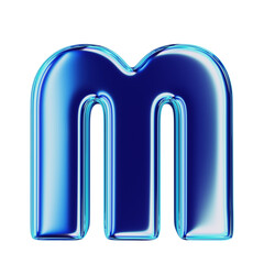 Letter M Blue Metallic